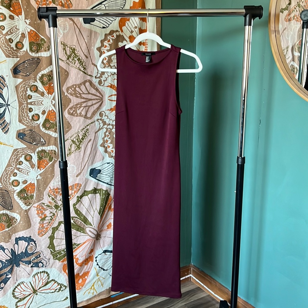 Wine colored bodycon dress